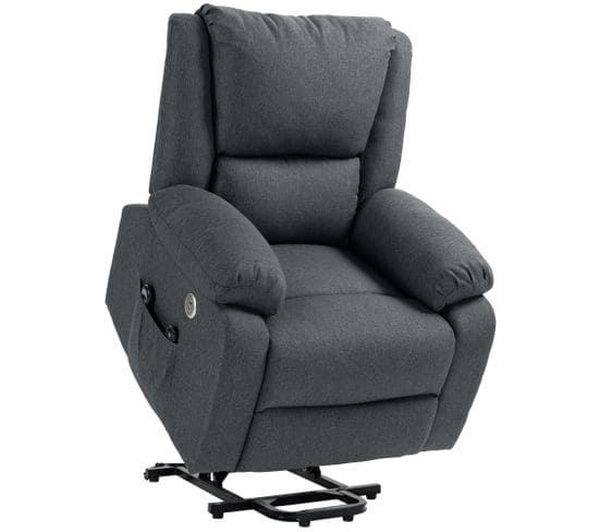 Fauteuil Releveur Relax Massant Électrique Réglable - Tissu Gris