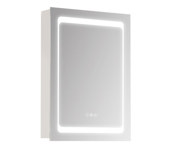 Armoire Murale Salle De Bain Miroir Lumineux LED 2 En 1 Acier Inox.