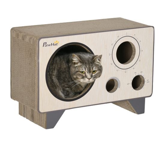 Niche Grattoir Pour Chat 2 En 1 Design Radio Transistor Vintage