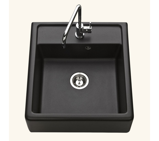 Évier Timbre D´office Granit Noir Kümbad Kiwi - 1 Bac 595x630