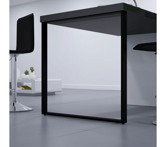 Pied De Table Rectangulaire Telescop Noir H 900 Réglable 900