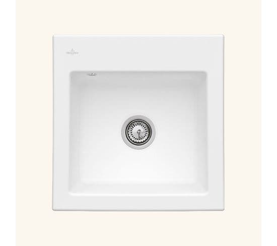 Evier Céramique Blanc Villeroy et Boch Subway 1 Bac 525x510 - Sans Vidage