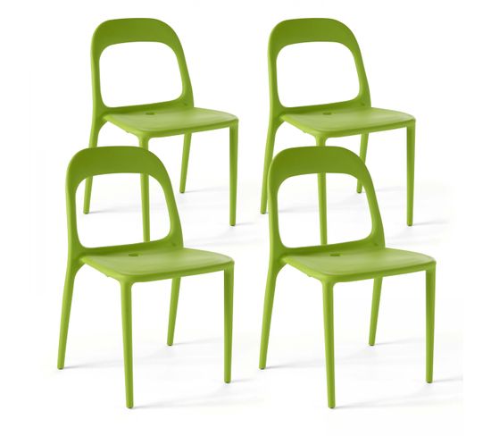 Lot De 4 Chaises En Plastique Vert
