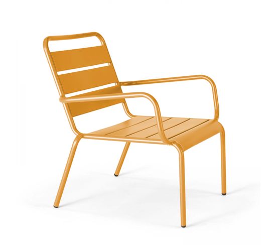 Palavas - Fauteuil De Jardin Bas Relax Acier Jaune