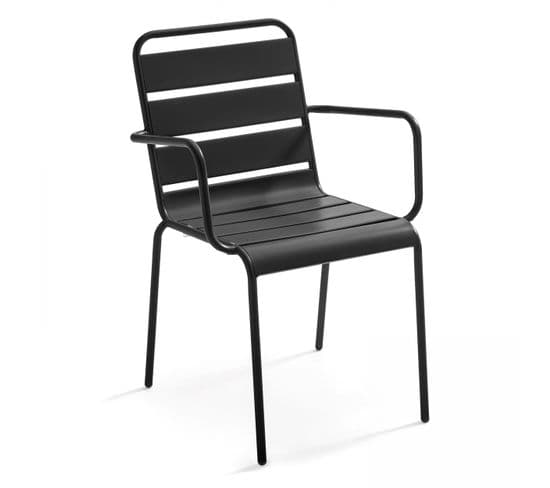 Palavas - Fauteuil En Métal Anthracite