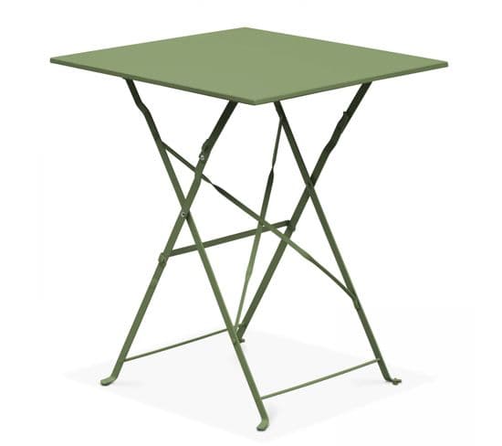 Table De Jardin Pliante Bistrot En Acier Vert Cactus