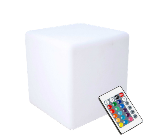 Cube LED Lumineux Polyéthylène Blanche