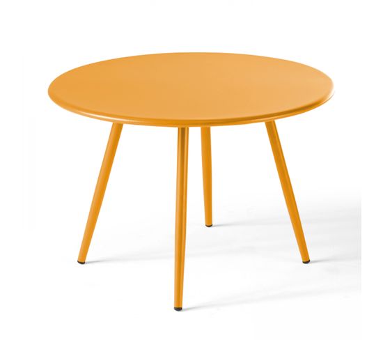 Palavas - Table Basse Ronde En Métal Jaune