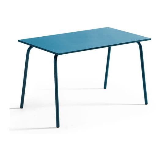 Palavas - Table Rectangle Acier Bleu Pacific