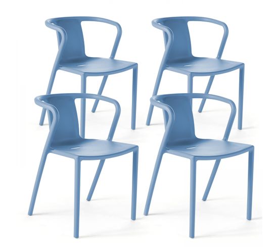 Lot De 4 Chaises Plastique Bleu