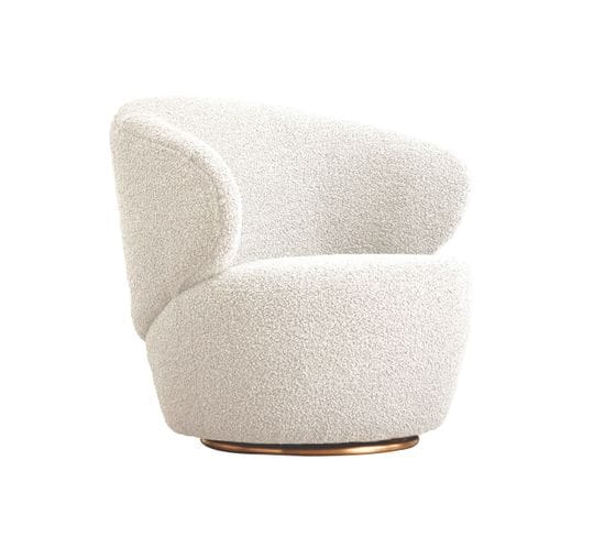 Fauteuil Cosy En Bouclette Blanc