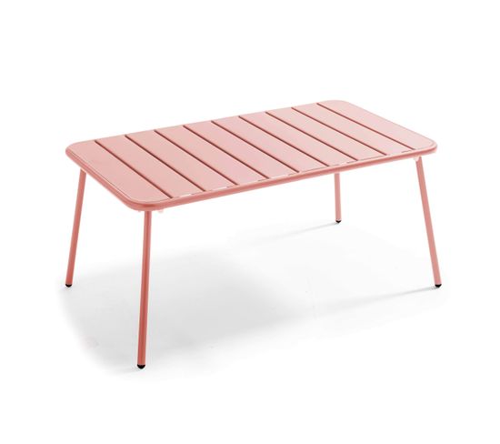 Palavas - Table Basse De Jardin Acier Argile 90 X 50 Cm