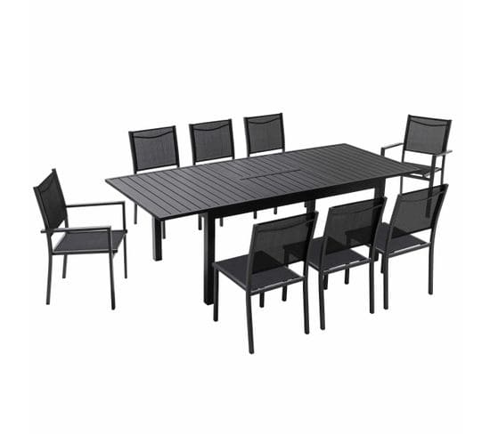 Ensemble Table De Jardin En Aluminium Avec 8 Chaises