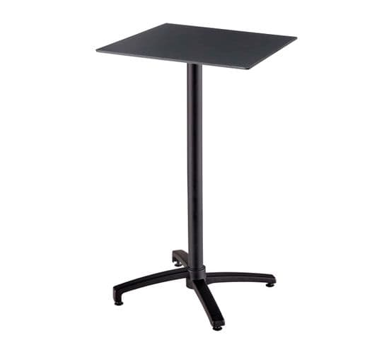 Table Haute De Terrasse 60x60 Cm Inclinable Stratifié Noir