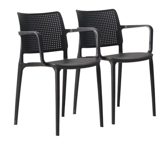 Lot De 2 Fauteuils De Jardin Noir