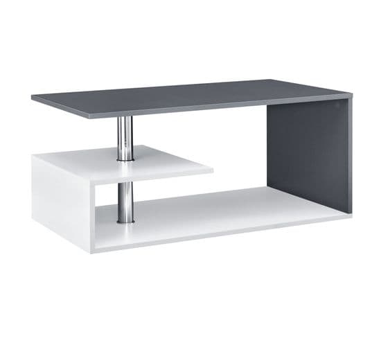 Table Basse Anthracite Blanc  90 Cm