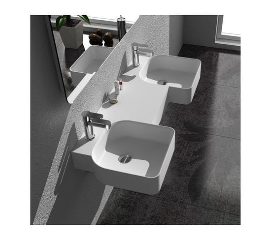 Double Plan Vasque Solid Surface Réf : Sdwd38190