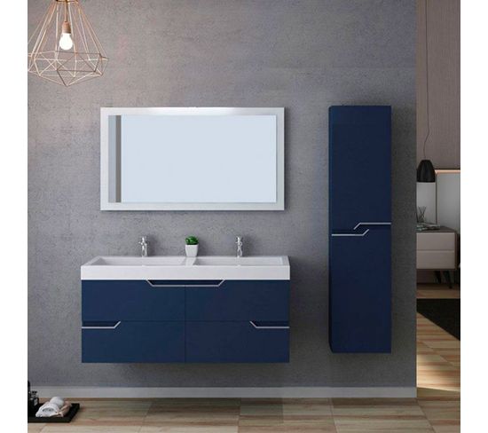 Meuble De Salle De Bain Calabro 1200 Bleu Saphir