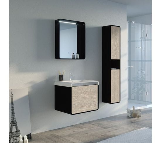 Meuble De Salle De Bain Lumarzo 600sc-n