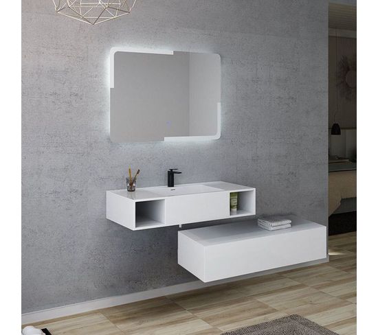 Meuble De Salle De Bain Alesia 1000 Blanc