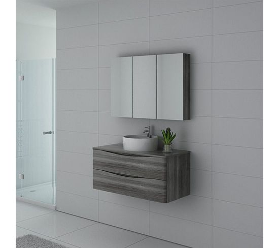 Meuble De Salle De Bain Terranova 1000 Chêne Gris