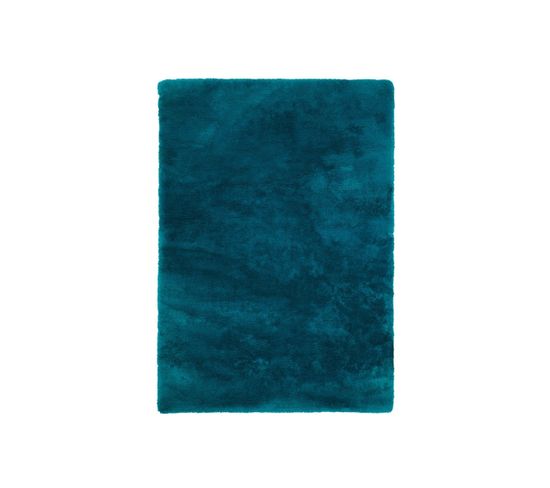 Tapis En Polyester Moelleux Calypso Bleu Pétrole 60x110