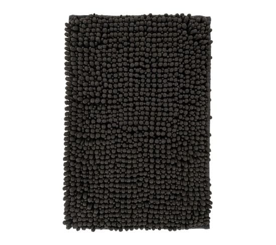 Tapis De Salle De Bain Doux Longues Mèches Idris Graphite 67x110