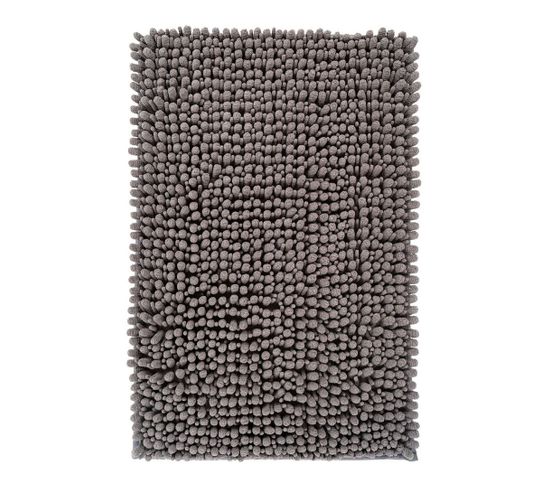 Tapis De Salle De Bain Doux Longues Mèches Idris Gris 67x110