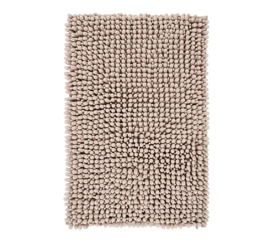 Tapis De Salle De Bain Doux Longues Mèches Idris Taupe 67x110