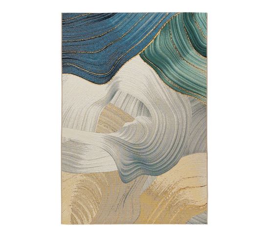 Tapis Abstrait Extérieur Moderne Plat Rivi Multicolore 80x150