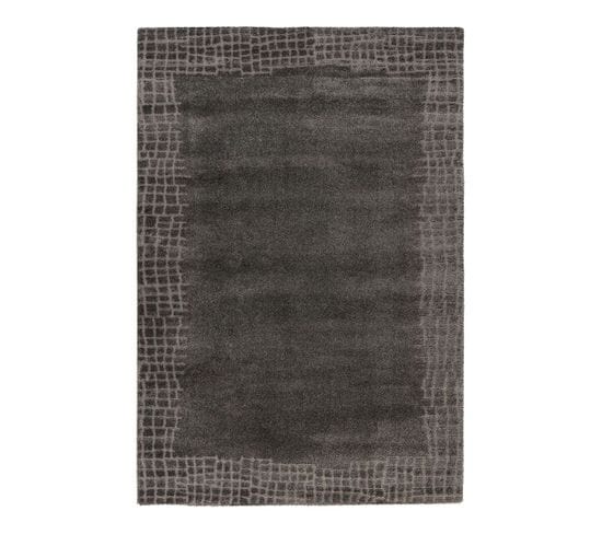 Tapis Design Courtes Mèches Rectangle Tibo Anthracite 120x170