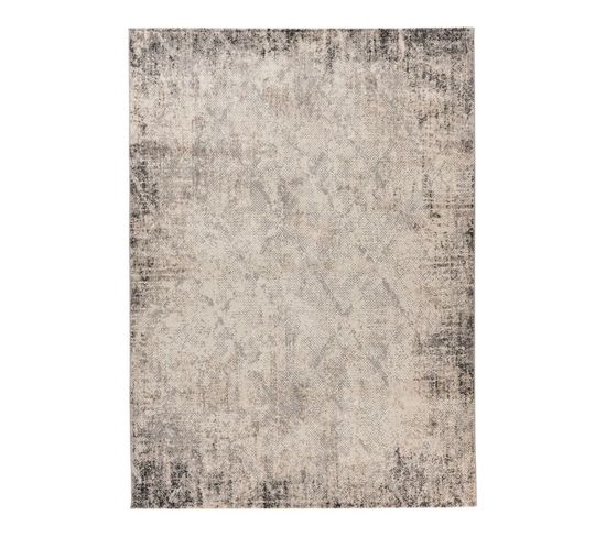 Tapis Moderne Rayé Effet 3d Rectangle Isidor Gris 80x150