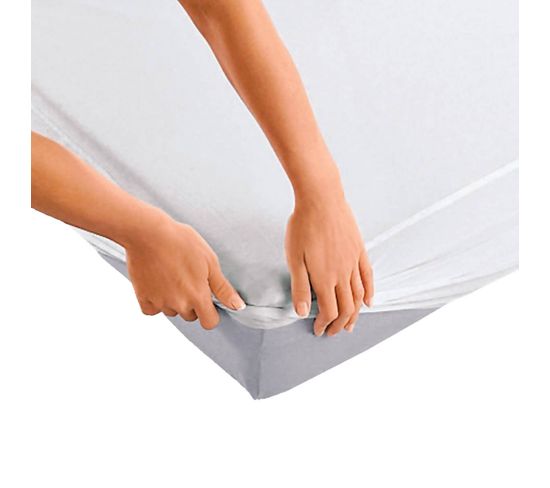 Protège Matelas Anti Acariens Et Impermeable Blanc  160x200cm