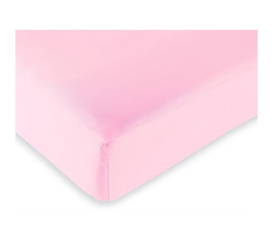 Drap Housse 57 Fils/cm² - Rose Pétale - 90 X 190 Cm