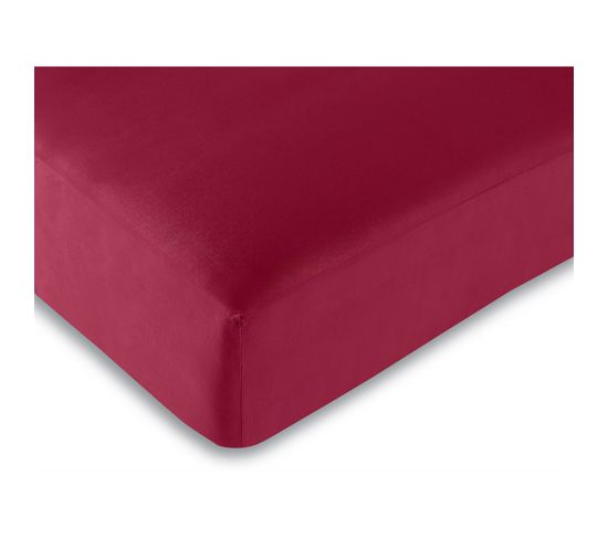 Drap Housse 57 Fils/cm² - Rouge - 140 X 190 Cm