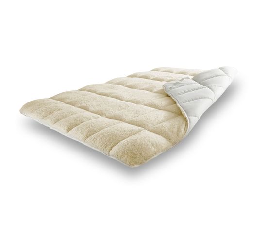 Surmatelas Sherpa Blanc 140 x 190 cm - Double Face Eté-hiver