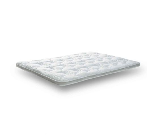 Surmatelas Wave 160 x 200 cm - Microfibre - 4 sangles de maintien