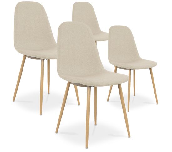 Chaise design scandinave Flore (Lot de 4 chaises)