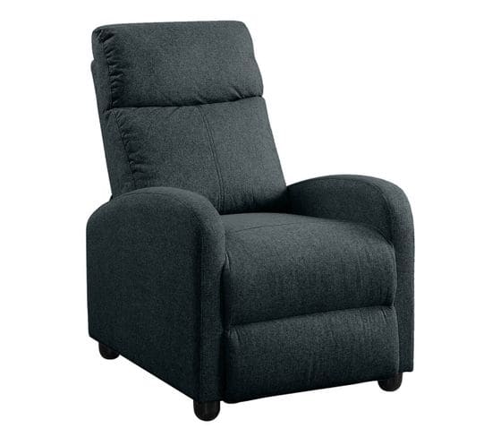 Fauteuil Relax Pushback Tissu Gris Foncé - Melbourne