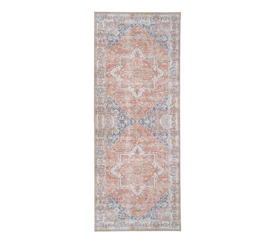 Tapis De Couloir 80x200cm Avec Motifs Orange Et Bleu - Colaba