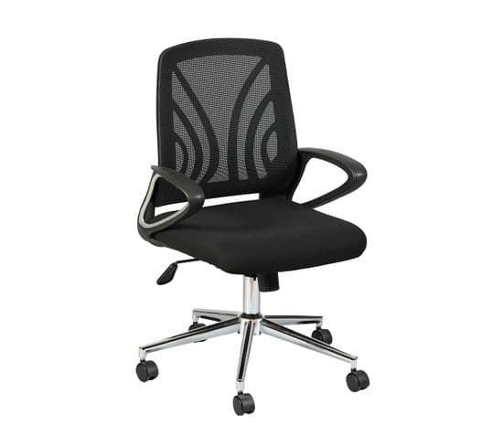 Fauteuil De Bureau Noir Avec Dossier Courbé - Briv