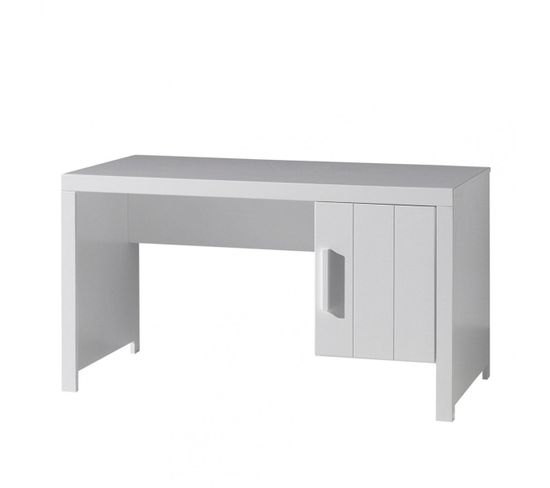 Bureau 1 Porte Laqué Blanc - Gaston