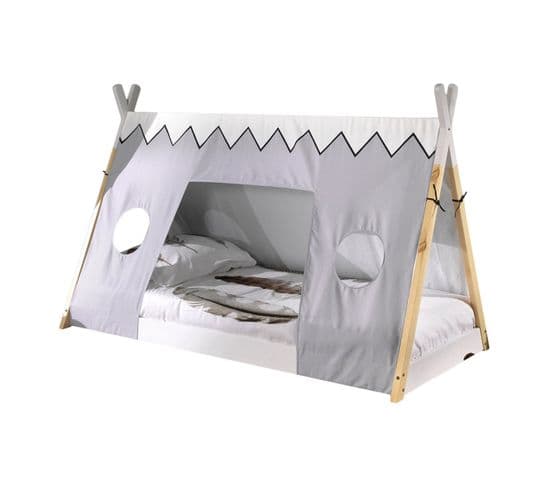 Lit Au Sol 90x200cm Forme Tipi Avec Toile - Flitt