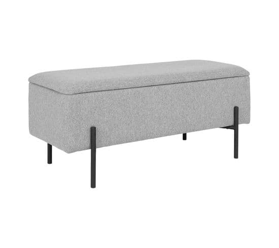 Banc-coffre Tissu Gris Clair Pieds Métal - Blaire