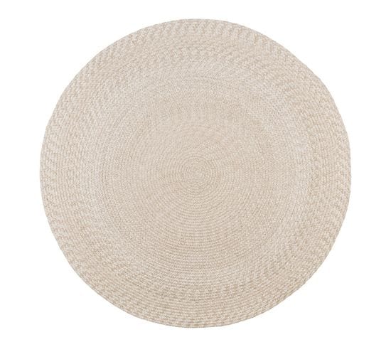 Tapis Tressé Rond 180cm Coloris Sable - Sao