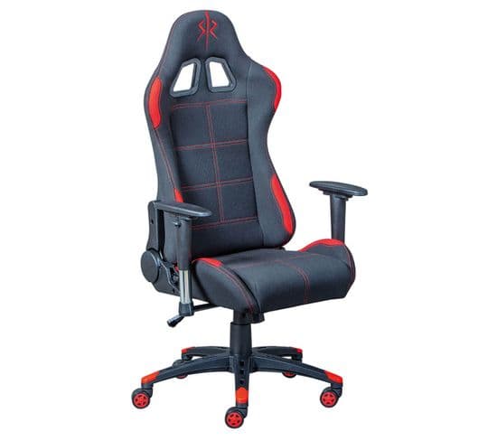 Fauteuil Gaming Tissu Noir Et Rouge - Gamer