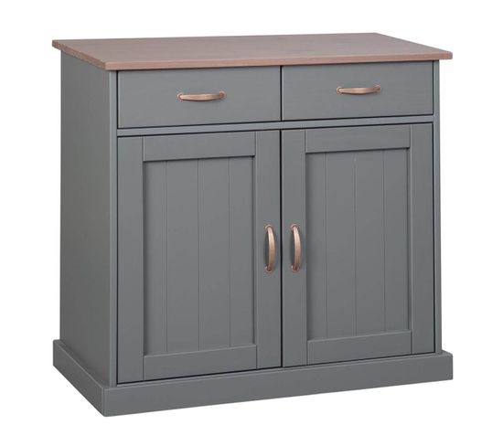 Buffet 2 Portes 2 Tiroirs Coloris Gris - Melina