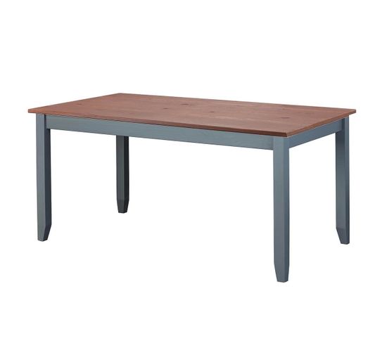 Table Repas Rectangulaire Coloris Gris Et Naturel - Melina