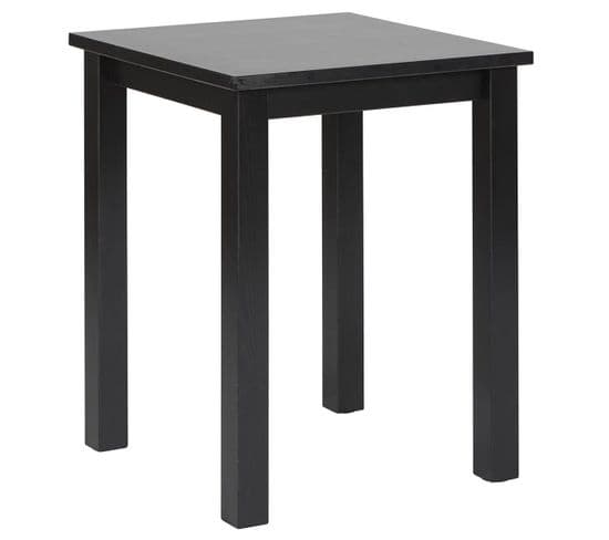 Table D'appoint Carrée Bois Massif Vernis Noir - Flix