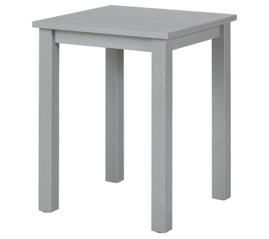 Table D'appoint Carrée Bois Massif Vernis Gris - Flix